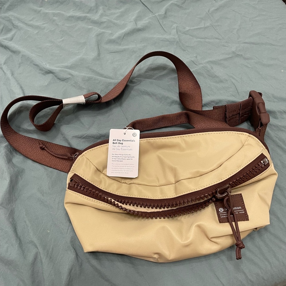 Lululemon all day essential belt bag brown and tan